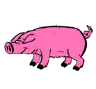 Dibujo Cerdo con pezuñas negras pintado por charol