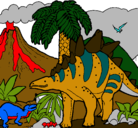 Dibujo Familia de Tuojiangosaurios pintado por jimmykev