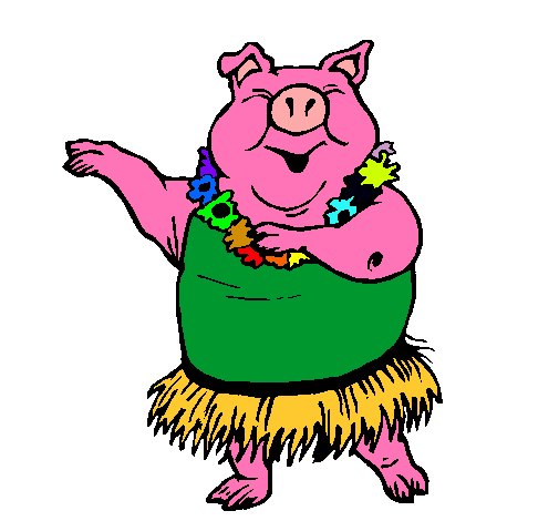 Dibujo Cerdo hawaiano pintado por amorcitos