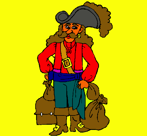Dibujo Pirata con sacos de oro pintado por gonjunior