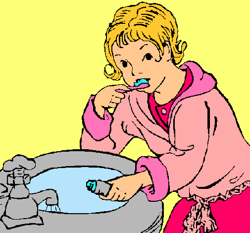 Dibujo de Niño lavándose los dientes pintado por Anette123 en   el día 10-03-11 a las 02:53:14. Imprime, pinta o colorea tus propios dibujos !