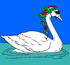 Dibujo Cisne con flores pintado por patalarga