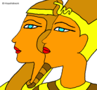 Dibujo Ramsés y Nefertiti pintado por nadia23