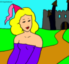 Dibujo Princesa y castillo pintado por  bombonsito