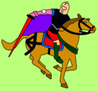 Dibujo Caballero a caballo IV pintado por sabas