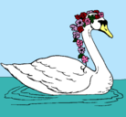 Dibujo Cisne con flores pintado por lorelay
