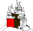 Dibujo Castillo medieval pintado por REDA