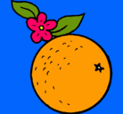 Dibujo naranja pintado por brittany