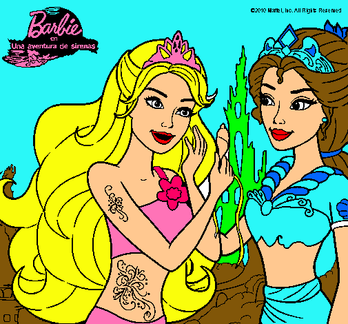 Dibujo Barbie se despiede de la reina sirena pintado por Ultralili2