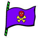 Dibujo Bandera pirata pintado por scuby