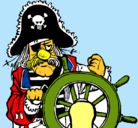 Dibujo Capitán pirata pintado por BARCO 