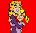 Dibujo Madre e hija abrazadas pintado por ali10