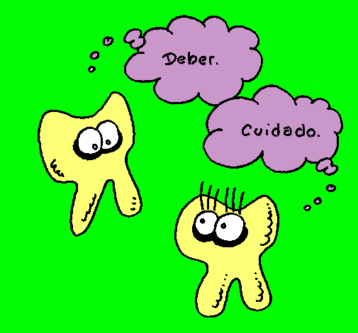 Dibujo Conversación de dientes pintado por Pulguita