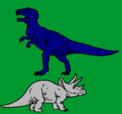 Dibujo Triceratops y tiranosaurios rex pintado por KYRIOS 