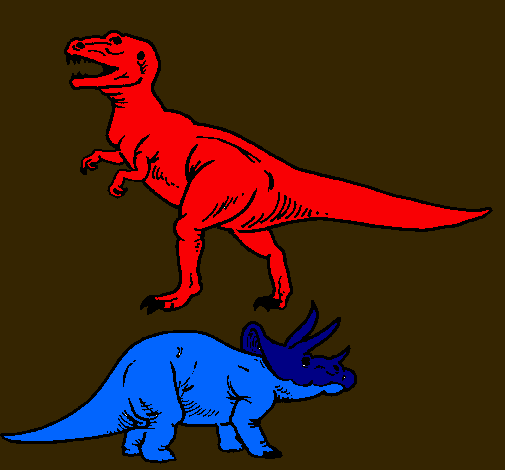 Triceratops y tiranosaurios rex