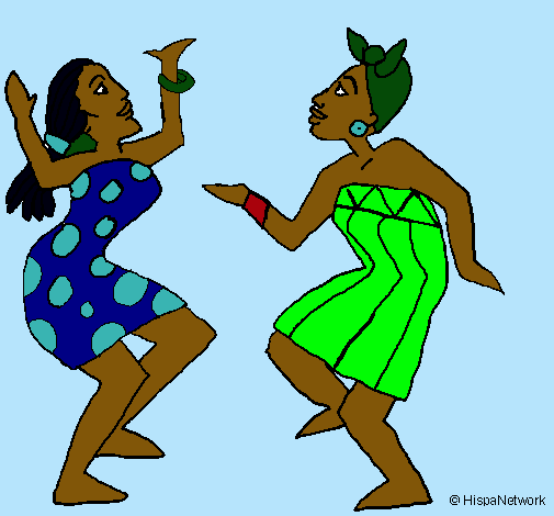 Dibujo Mujeres bailando pintado por kote
