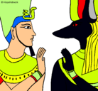 Dibujo Ramsés y Anubis pintado por LucilaR
