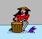 Dibujo Mujer tocando el bongó pintado por carDel