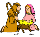 Dibujo Adoran al niño Jesús pintado por miriam10
