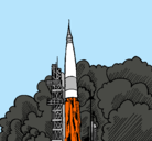 Dibujo Lanzamiento cohete pintado por gabriel323