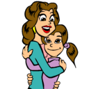 Dibujo Madre e hija abrazadas pintado por Cotee