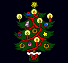 Dibujo Árbol de navidad con velas pintado por lourdesjr