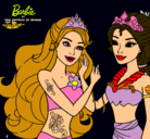 Dibujo Barbie se despiede de la reina sirena pintado por andrea150