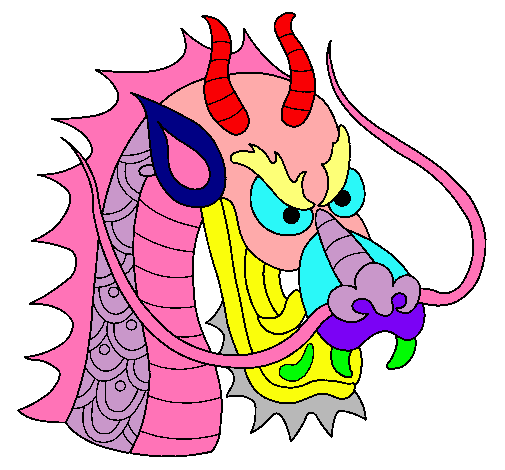 Dibujo Cabeza de dragón pintado por Kena