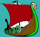 Dibujo Barco vikingo pintado por kutxi
