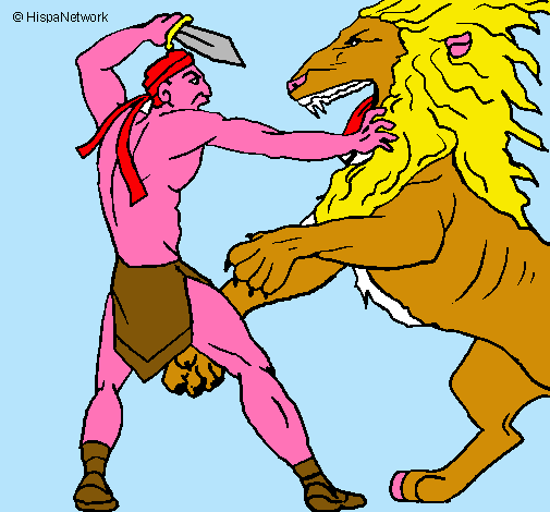 Gladiador contra león