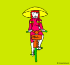 Dibujo China en bicicleta pintado por  caminito