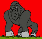 Dibujo Gorila pintado por guachin
