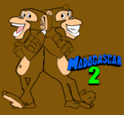 Dibujo Madagascar 2 Manson y Phil 2 pintado por cangre