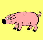 Dibujo Cerdo con pezuñas negras pintado por aaron5