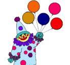 Dibujo Payaso con globos pintado por 78787878
