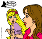 Dibujo Barbie sorprendida pintado por mujer 