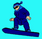 Dibujo Snowboard pintado por piky