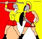 Dibujo Lucha de gladiadores pintado por yordan