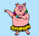 Dibujo Cerdo hawaiano pintado por TaniaAlejandraa