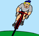 Dibujo Ciclista con gorra pintado por hrrh