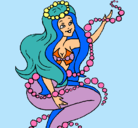 Dibujo Sirena entre burbujas pintado por maiaparis