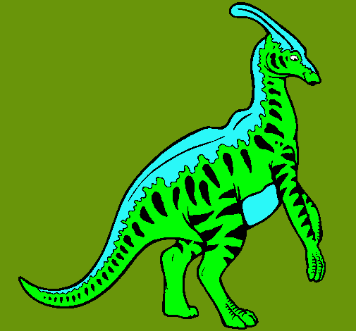 Dibujo Parasaurolofus con rayas pintado por maiaparis