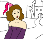 Dibujo Princesa y castillo pintado por jacqueline12