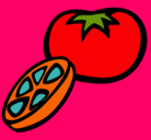Dibujo Tomate pintado por fruta
