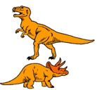 Dibujo Triceratops y tiranosaurios rex pintado por cristofeer