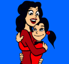 Dibujo Madre e hija abrazadas pintado por kary7