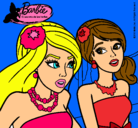 Dibujo Barbie y su amiga pintado por CHICAS