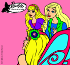 Dibujo Barbie y sus amigas sorprendidas pintado por LILIA