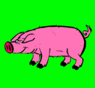 Dibujo Cerdo con pezuñas negras pintado por berto