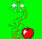 Dibujo Serpiente y manzana pintado por brian